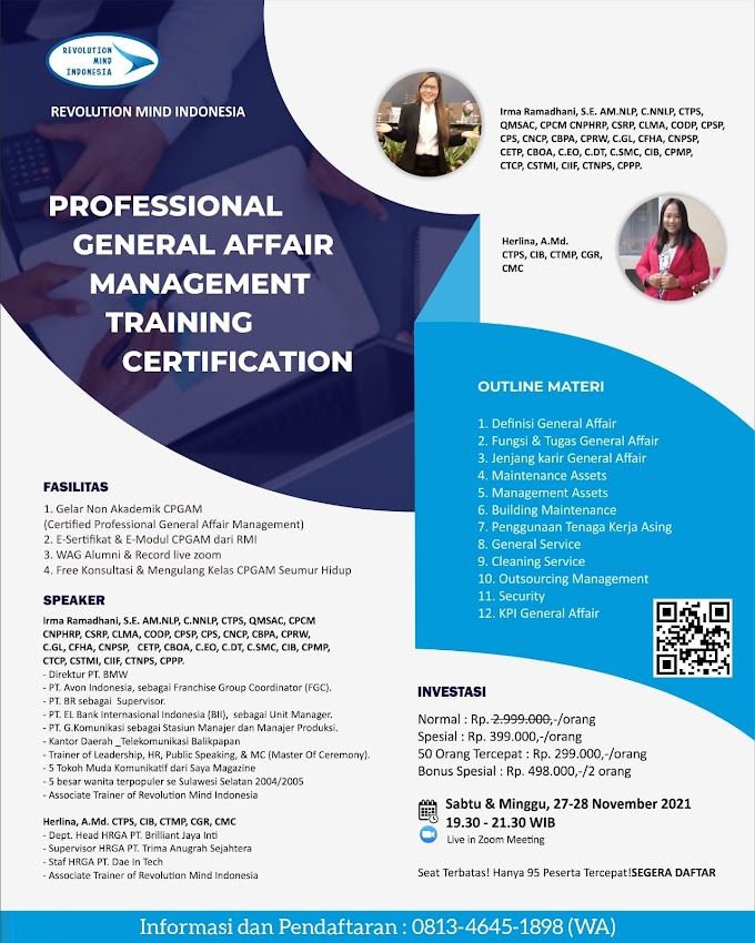 Gelar Non Akademik Certified Professional General Affair Management (CPGAM)