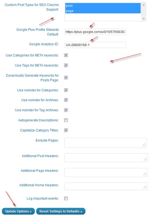 setting AIO SEO Pack