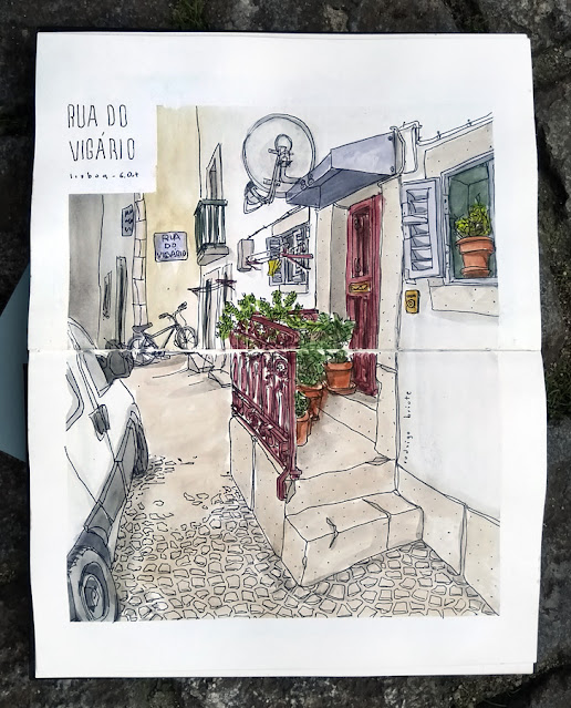 Desenho da Rua do Vigário - Alfama, Lisboa