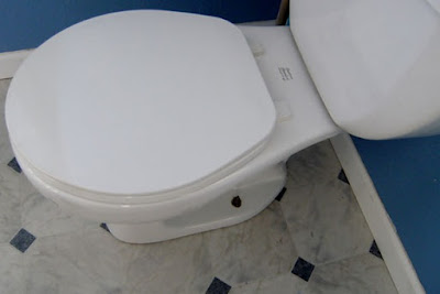 around base of toilet