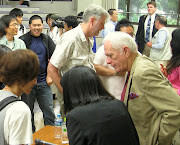 Ric O'Barry talks with Wakayama University students in Wakayama City, Japan, .