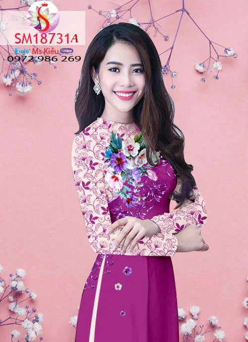 ÁO DÀI ĐẸP 2018👉MẪU ÁO DÀI HOA PHONG LỮ ĐẸP MẪU SM18731