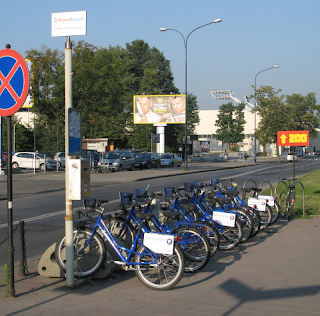 Stacja rowerów miejskich w Krakowie