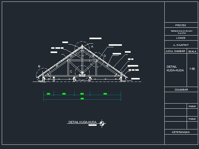 Potongan Atap  Baja  Ringan  Dwg