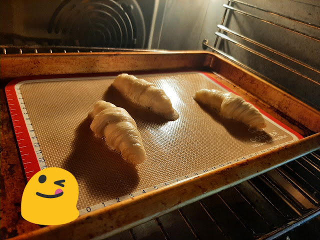 Croissants baking in oven from Picard