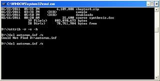 delete or remove autorun.inf using commands in windows