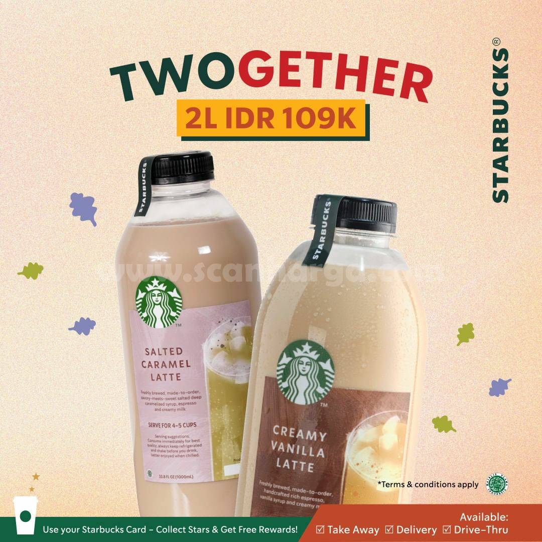 Promo STARBUCKS SHARE TWO-GETHER! 2 Liter Botol Kopi cuma 109RB