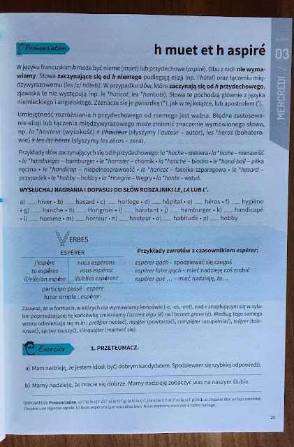 Recenzje #159 - "Francuski 365 na każdy dzień" - zadania na środę - Francuski przy kawie