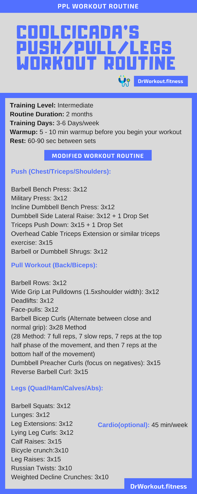 Coolcicada Ppl Routine Dr Workout