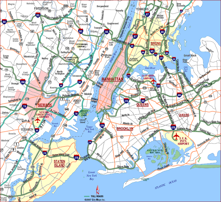 map of new york city area