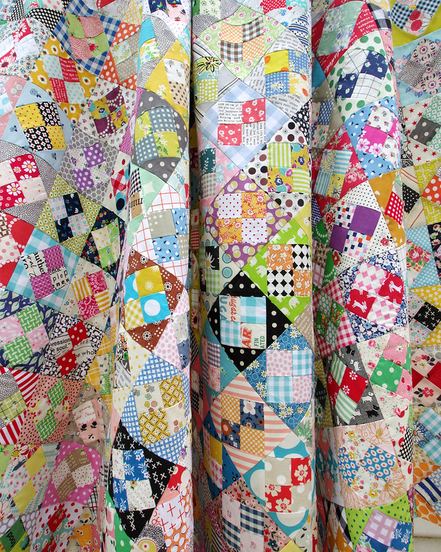 Four Patch in a Square Scrap Quilt © Red Pepper Quilts 2020