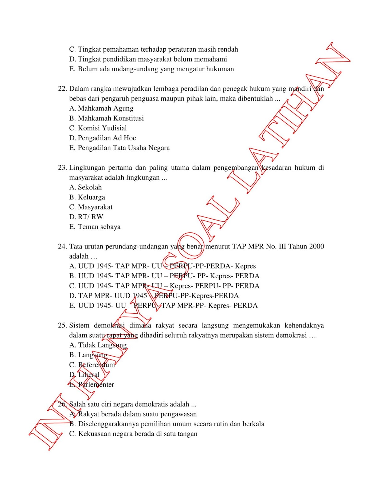 Soal & Pembahasan Latihan TWK TIU TKP