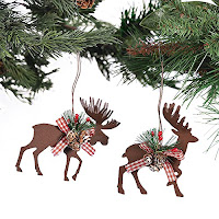 Metal Die Cut Moose - Deer Christmas Ornaments