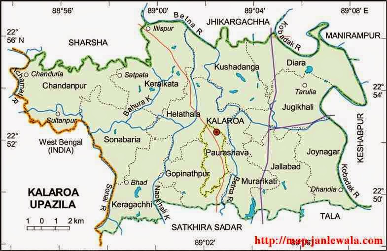 kalaroa upazila map of bangladesh