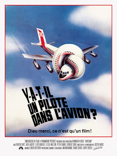 Affiche du film "Y a-t-il un pilote dans l'avion" : avion enroulé sur lui-même