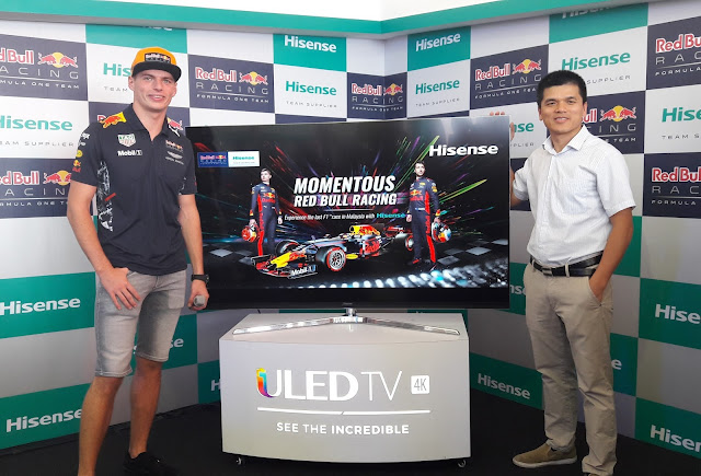 Hisense Malaysia showcase the Hisense 4K ULED TV 65” Series 8 at the Malaysia Grand Prix F1nale with Max Verstappen, Red Bull Racing Driver