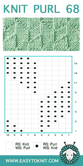 #EasyToKnit Parallelogram Stitch Pattern Knit Purl 68