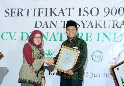 De Nature Indonesia mendapatkan Sertifikat ISO 9001-2015