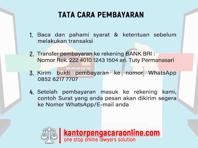 cara pembayaran pengacara online