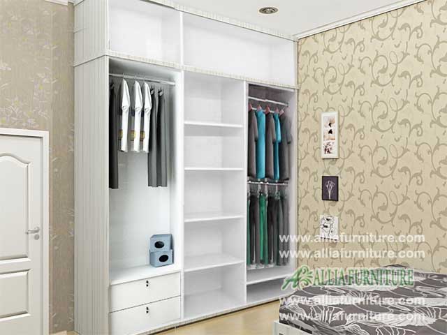  Lemari  minimalis  unit 3 pintu sliding kz Allia Furniture