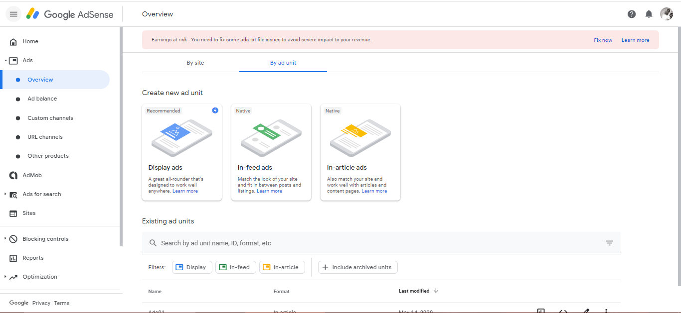 How To Create Google Adsense Ads Unit