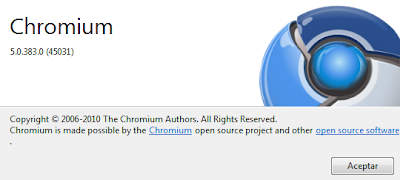 Imagen: Acerca de Chromium