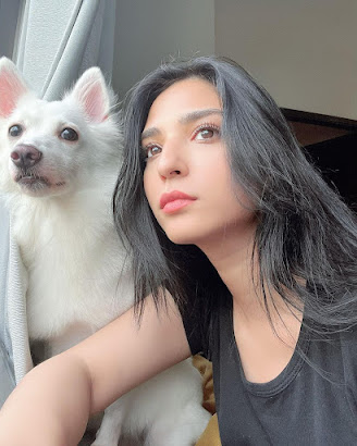 Ramsha Khan with her Dog