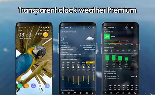 تحميل تطبيق Transparent clock weather Apk