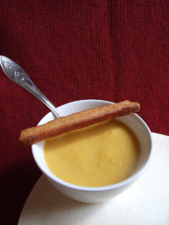 gressin de fromage et soupe à la citrouille