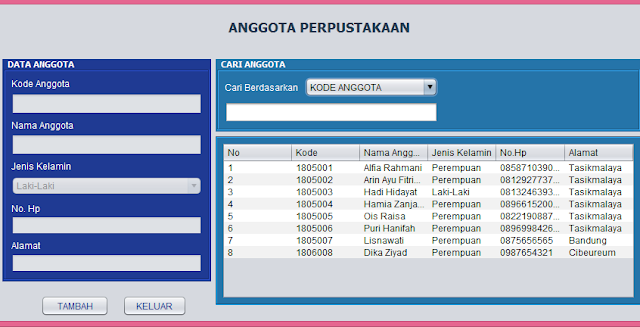 Aplikasi Perpustakaan Java Netbeans