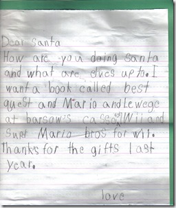 santa card inside
