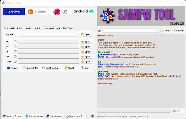 SamFw FRP Tool 4.0 2023 Odin Flash