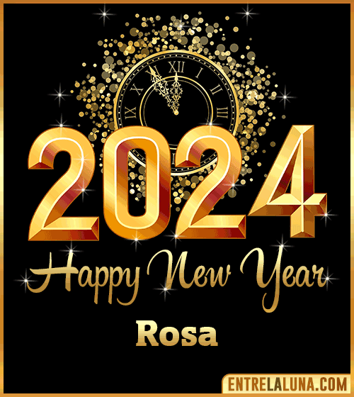 Happy New Year 2024 wishes gif Rosa