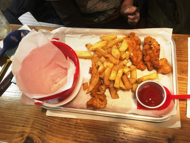 Chicken Goujons and chips at Georges GBK