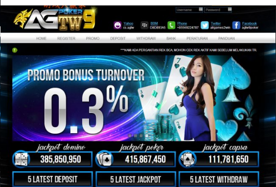 AGTW9,COM AGEN JUDI POKER DAN DOMINO ONLINE INDONESIA