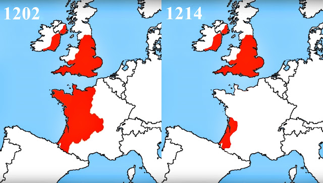 Angevin Empire in 1202 and 1214