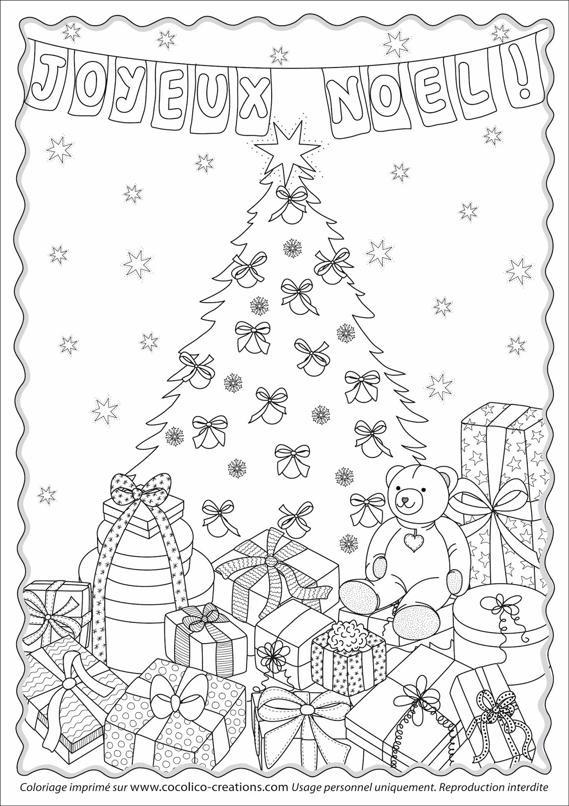 illustration sapin de noel et cadeaux