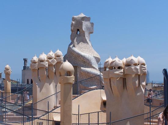 Casa Mila, designed by Gaudi and completed in 1912, has a facade that looks 