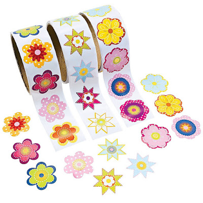 Rolls of Daisy stickers for Girl Scout Daisy crafts
