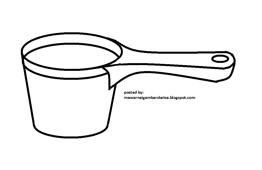 Mewarnai Gambar Gambar Sketsa Peralatan  Dapur 