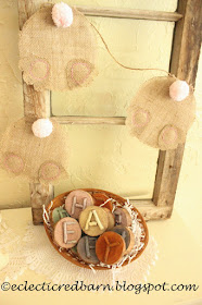 Eclectic Red Barn: Easter Wooden Letters with Bunny garland