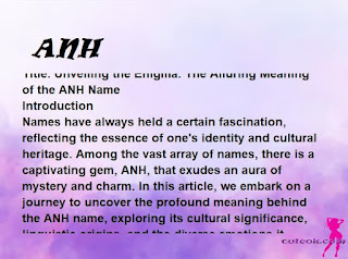 meaning of the name "ANH"