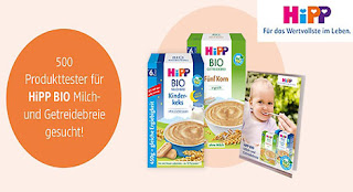 Baby Produkttester HiPP BIO Milch und Getreidebreie