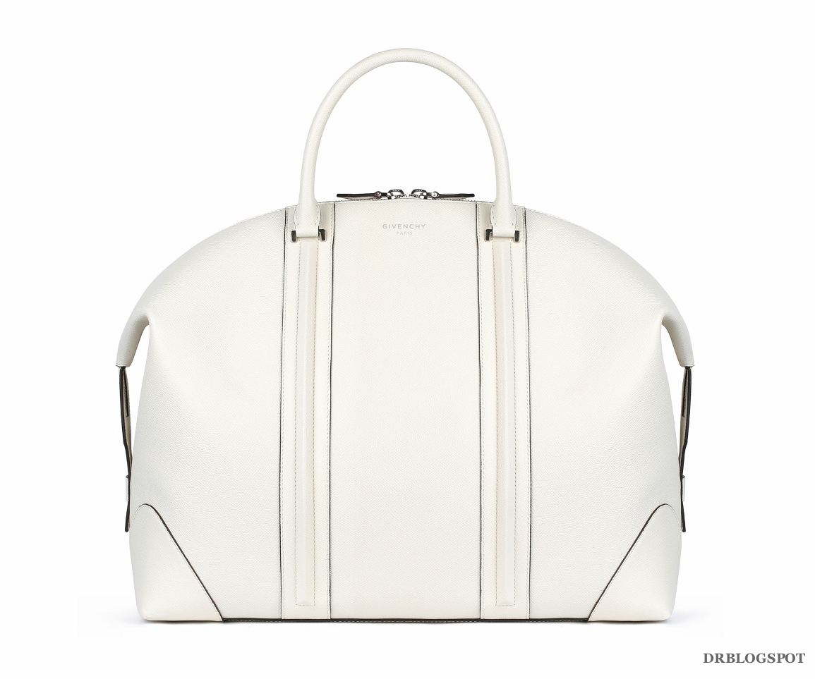 GIVENCHY L.C. TRAVEL BAG IN WHITE TEXTURED EROS LEATHER AND BLACK ...