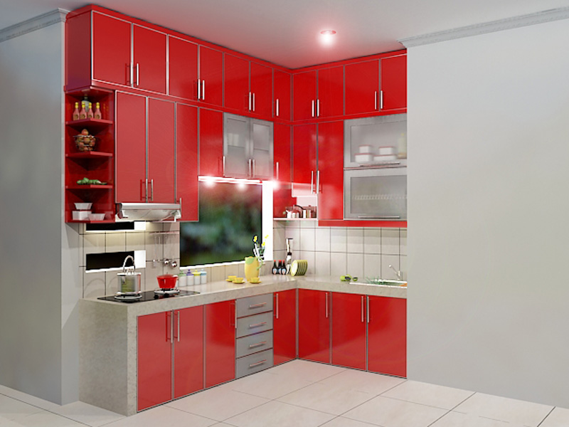 KITCHEN SET MODERN FINISHING HPL  GLOSSY Dian Interior Design