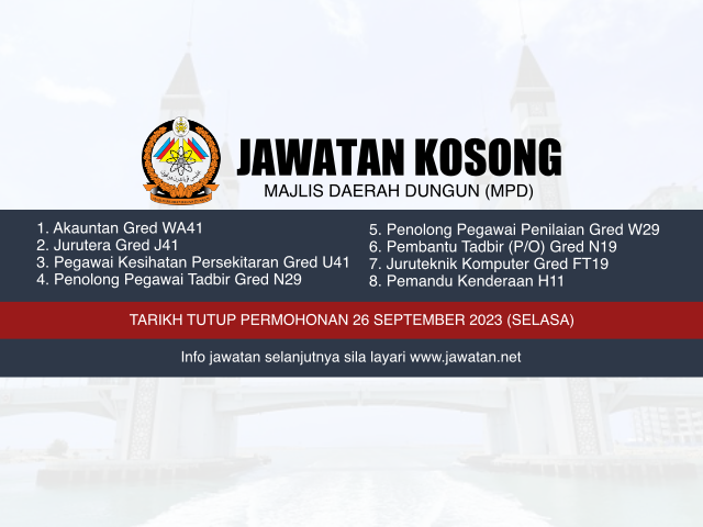 Jawatan Kosong Majlis Perbandaran Dungun (MPD) September 2023