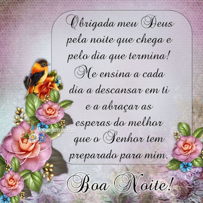 Obrigada meu Deus   pela noite que chega   e pelo dia que termina!  Me ensina a cada dia a descansar em ti  e a abraçar as esperas do melhor  que o Senhor tem preparado para mim. Boa Noite!