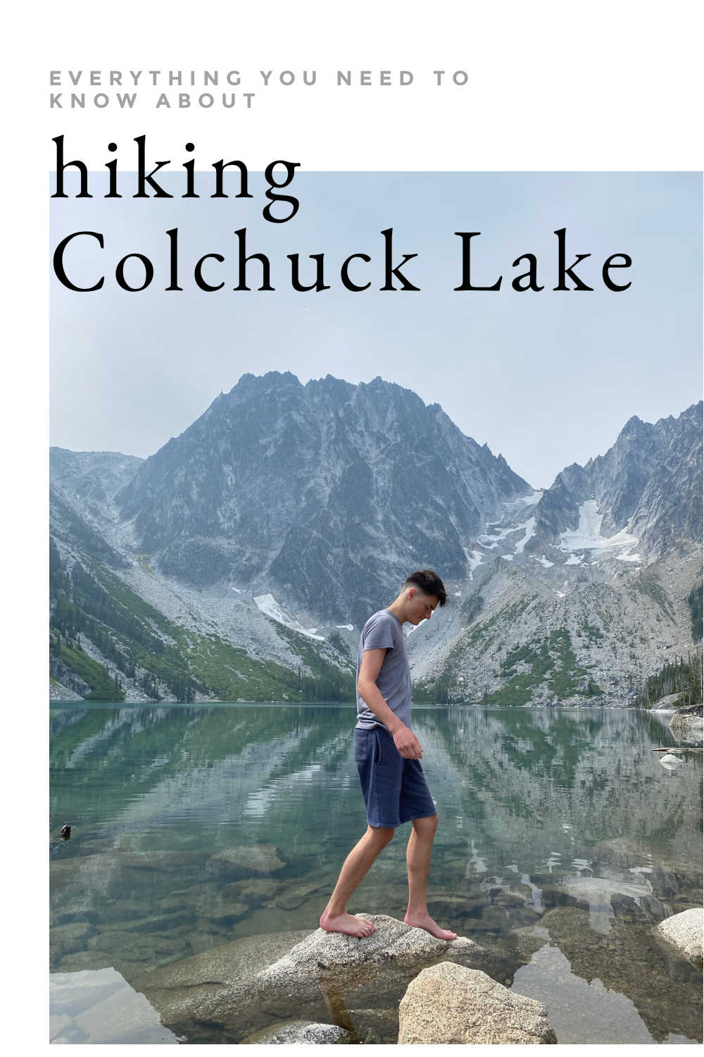 hiking colchuck lake apline in washingon