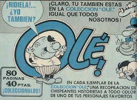 Publicidad de la colección Olé, con Agamenón de protagonista