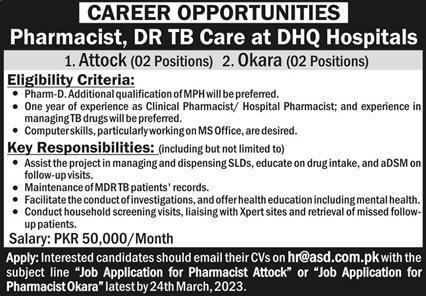 DHQ Hospital Management Posts Attock 2023